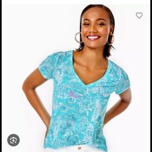 Lilly Pulitzer Turquoise Short Sleeve Top